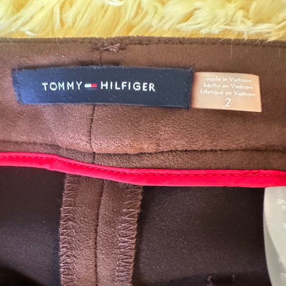 TOMMY HILFIGER BROWN SIZE 2 POLYESTER / SPANDEX PANTS - LOOKS LIKE SUEDE - Picture 7 of 9